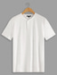 baratos Camisetas masculinas casuais-Homens Camiseta Camisa Henley T-shirt Tecido Henley Rua Férias Manga Curta Roupa 100% Algodão Moda Designer Clássico