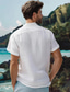 billige mænds fritidsskjorter-herre afslappet skjorte strandskjorte skildpadde hawaiiansk komfortabel skjorte kausal afslappet daglig sommer turndown skjorte krave korte ærmer hvid linned bomuldsblanding skjorte