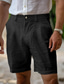 baratos Calções para Homem-Homens Calção Shorts de linho Shorts de verão Zíper Botão Bolsos Tecido Conforto Respirável Comprimento do joelho Trabalho Diário Moda Roupa de rua Preto Branco Sem Elasticidade