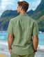 cheap Men&#039;s Casual Shirts-Men&#039;s Linen Cotton Shirt Graphic Shirt Coconut Palm Hawaiian Casual Comfortable Shirt Outdoor Sport Causal Summer Turndown Short Sleeve S Linen Cotton Blend Shirt