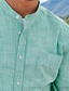 cheap Men&#039;s Casual Shirts-Men&#039;s Shirt Button Up Shirt Casual Shirt Oxford Shirt White Blue Green Long Sleeve Plain Band Collar Daily Vacation Splice Clothing Apparel Fashion Casual