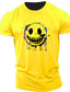 Χαμηλού Κόστους T-shirt με Print Γράμματα-μορφασμός χαμόγελο τύπωμα προσώπου ανδρικό γραφικό 100% βαμβακερό μπλουζάκι αστείο πουκάμισο κοντομάνικο άνετο casual μπλουζάκι υπαίθριο καλοκαιρινό μπλουζάκι μόδας στο δρόμο