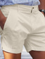 cheap Men&#039;s Shorts-Men&#039;s Shorts Linen Shorts Summer Shorts Split Front Pocket Straight Leg Plain Comfort Breathable Knee Length Party Outdoor Casual Fashion Basic White Blue