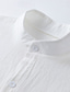 cheap Design Cotton &amp; Linen Dresses-Women&#039;s White Dress Shirt Dress Midi Dress Ruffle Button Basic Casual Daily Stand Collar 3/4 Length Sleeve Summer Spring Black White Plain