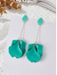 cheap Accessories For Women-Women&#039;s Chic Green Acrylic Drop Earrings with Gold-Tone Accents - Lightweight Dangle Design