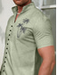 tanie męskie koszule casual-Męskie Koszula Drzewo kokosowe Wzory graficzne Kołnierz stawiany Niebieski Fioletowy Zielony Khaki Szary Na zewnątrz Ulica Krótki rękaw Nadruk Odzież Moda Moda miejska Designerskie Codzienny
