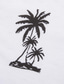 billiga linneskjortor för män-herrskjorta linneskjorta coconut tree hawaiiskt mode ledig skjorta med knäppning daglig hawaiiansk semester vår &amp; höst lapel långärmad vit 55 % lin 45 % bomull skjorta