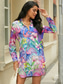 cheap Hawaiian Dress-Women&#039;s Shirt Blouse Fashion Hawaiian Floral Buttons Print Long Sleeve Regular Tops Shirt Collar Casual Holiday Beach Blue Green Spring &amp;  Fall