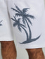 billiga Shorts för män-Herr Shorts Linne Shorts Sommarshorts Beach Shorts Snörning Elastisk midja Mönster Grafiska tryck Komfort Andningsfunktion Kort Dagligen Semester Utekväll 40% linne Mode Hawaiisk Vit