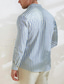 abordables camisas casuales de los hombres-Hombre Camisa Abotonar la camisa Camisa casual Camisa de verano Negro Azul Piscina Manga Larga Rayas Diseño Ropa Cotidiana Vacaciones Ropa Algodón Moda Hawaiano Casual