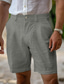 baratos Calções para Homem-Homens Calção Shorts de linho Shorts de verão Zíper Botão Bolsos Tecido Conforto Respirável Comprimento do joelho Trabalho Diário Moda Roupa de rua Preto Branco Sem Elasticidade
