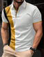 billiga Polotröjor-Herr POLO Shirt Knapp upp Polos Ledigt Sport Kavajslag Kortärmad Mode Grundläggande Färgblock Lappverk Sommar Normal Svart Vit Rubinrött Mörkgrön POLO Shirt