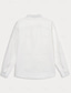 Χαμηλού Κόστους ανδρικά λινά πουκάμισα-Ανδρικά Πουκάμισο λινό πουκάμισο Πουκάμισο με κουμπιά Πουκάμισο παραλίας Λευκό Μακρυμάνικο Σκέτο Πέτο Άνοιξη &amp; Χειμώνας Καθημερινά Διακοπές Ρούχα