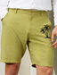 baratos Calções para Homem-shorts masculinos shorts de linho shorts de verão shorts de praia com cordão elástico na cintura estampado coqueiro conforto curto diário férias praia 30% linho férias moda verde branco