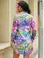 cheap Hawaiian Dress-Women&#039;s Shirt Blouse Fashion Hawaiian Floral Buttons Print Long Sleeve Regular Tops Shirt Collar Casual Holiday Beach Blue Green Spring &amp;  Fall
