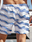 voordelige Shorts voor heren-Voor heren Korte broek Trekkoord Streep Lijnen / golven Oceaan Ademend Sneldrogend Korte Buiten Casual Dagelijks Vakantie Sport Paars Micro-elastisch