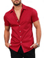 cheap Men&#039;s Casual Shirts-Men&#039;s Shirt Button Up Shirt Casual Shirt Summer Shirt Black White Pink Red Short Sleeve Plain Collar Daily Vacation Clothing Apparel Fashion Casual Comfortable