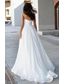 cheap Wedding Dresses-TS Beach Wedding Dresses A-Line Boat Neck Sleeveless Sweep / Brush Train Tulle Bridal Gowns With Solid Color 2025