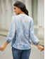 cheap Women&#039;s Blouses &amp; Shirts-Women&#039;s Shirt Blouse Polyester Button Print Casual Basic Long Sleeve V Neck Pink Spring Fall