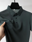 cheap Classic Polo-Men&#039;s Polo Shirt Golf Shirt Casual Holiday Classic Short Sleeve Fashion Basic Plain Button Summer Regular Fit Navy Black White Yellow Light Grey Green Polo Shirt
