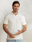 cheap Classic Polo-Men&#039;s Casual Golf Polo Leaf Embroidery Shirt Daily Sports Vacation 100% Cotton Short Sleeve Turndown Polo Shirts Black White Spring &amp; Summer Micro-elastic Lapel Polo