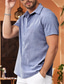 levne pánské neformální košile-Pánské Košile Košile na knoflíky Košile pro volný čas Letní košile Oxford košile Bílá Světlá růžová Vodní modrá Krátký rukáv Bez vzoru Límeček Denní Dovolená Oblečení Módní Na běžné nošení Pohodlné