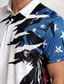voordelige klassieke polo-Amerikaanse vlag Voor heren Casual 3D POLO Shirt Straat Dagelijks Feestdagen Katoenmix Korte mouw Strijkijzer Poloshirt Wit Lente zomer S M L Micro-elastisch Revers polo