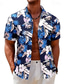 cheap Men&#039;s Plus Size Shirts-Men&#039;s Floral Graphic Prints Shirt Summer Hawaiian Shirt Short Sleeves Shirt Turndown Outdoor Street Black Yellow Red Navy Blue Royal Blue Print Clothing Apparel Fashion Designer Casual Soft