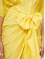 cheap Plain Dresses-Women&#039;s Wrap Dress Maxi Dress Bow Vacation Elegant Shirt Collar Half Sleeve Yellow Color