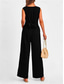 cheap Jumpsuits-Women&#039;s Normal Jumpsuit Elegant Solid Color Sleeveless V Neck Lace up Pocket Office Business Regular Fit Black Wine Army Green Summer