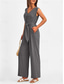 cheap Jumpsuits-Women&#039;s Normal Jumpsuit Elegant Solid Color Sleeveless V Neck Lace up Pocket Office Business Regular Fit Black Wine Army Green Summer
