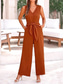 cheap Jumpsuits-Women&#039;s Normal Jumpsuit Elegant Solid Color Sleeveless V Neck Lace up Pocket Office Business Regular Fit Black Wine Army Green Summer