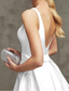 cheap Cocktail Dresses-A-Line Cocktail Dresses Party Dress Wedding Guest Graduation Short / Mini Sleeveless Boat Neck Pink Dress Satin V Back with Pleats Derby Dresses 2025