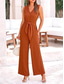 cheap Jumpsuits-Women&#039;s Normal Jumpsuit Elegant Solid Color Sleeveless V Neck Lace up Pocket Office Business Regular Fit Black Wine Army Green Summer