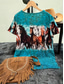 cheap Animals tee-Women's T Shirt Casual Horse Print Short Sleeve Regular Tops V Neck Daily Blue Purple Green Summer