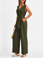 cheap Jumpsuits-Women&#039;s Normal Jumpsuit Elegant Solid Color Sleeveless V Neck Lace up Pocket Office Business Regular Fit Black Wine Army Green Summer