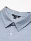 cheap Men&#039;s Linen Shirts-Men&#039;s Cotton Linen Shirt Gray Short Sleeve Word / Phrase Turndown Summer Causal Casual Clothing Apparel Button
