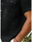 cheap Men&#039;s Linen Shirts-Men&#039;s Shirt Linen Shirt Summer Shirt Beach Shirt Black Short Sleeve Plain Collar Summer Spring Casual Daily Clothing Apparel