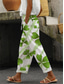 Χαμηλού Κόστους Παντελόνια ίσια-Γυναικεία Παντελόνια Ίσια Κομψό στυλ street Καθημερινό Μακρύ Ψηλή Μέση Καρδιά Φλοράλ Φύλλο Τσέπη Εκτύπωση Ελαστικό σχέδιο κορδονιών περίσφιξης Ικανότητα να αναπνέει Moale Μικροελαστικό