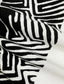tanie Koszulki polo z nadrukiem-Geometryczny Pled / Paski / Chevron Męskie Odzież sportowa Wieczorne Koszulki polo Czarny i biały Wiosna i jesień S M L Polo z klapami
