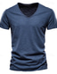 billige Casual T-shirts til mænd-herre v-hals t-shirt tee - ensfarvet korte skjorter til mænd kortærmet slank fitness træning atletisk forretning afslappet grundlæggende store høje skjorter sort grå hæregrøn