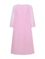 cheap Plain Dresses-Women&#039;s Wedding Guest Cocktail Dress Chiffon Tiered Elegant Formal Layered Midi Dress Crew Neck Long Sleeve Pink Green Color