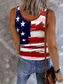 billiga Självständighetsdagen Topp-Självständighetsdagen Patriotisk Kvinnors Camisole Tank Topp Flagga Ärmfri V-hals Daglig Röd Sommar