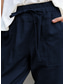 economico Fondamenti Falsi Essenziali-Per donna Pantaloni in cotone e lino Pantaloni Casual Quotidiano Lunghezza alla caviglia Semplice Coulisse Tasche Laterali Traspirabilità Confortevole Inelastico Weekend Bianco Blu marino Beige Grigio