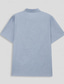 Χαμηλού Κόστους ανδρικά λινά πουκάμισα-Ανδρικά Βαμβακερό λινό πουκάμισο Γκρίζο Κοντομάνικο Λέξη / Φράση Απορρίπτω Καλοκαίρι Αιτιώδης συνάφεια Causal Ρούχα Κουμπί