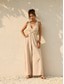 cheap Party Jumpsuits-Women&#039;s Jumpsuit Backless Cotton Blend Crinkle Solid Color Streetwear Party Street Wide Leg Loose Fit Sleeveless Khaki S M L Summer