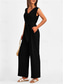 cheap Jumpsuits-Women&#039;s Normal Jumpsuit Elegant Solid Color Sleeveless V Neck Lace up Pocket Office Business Regular Fit Black Wine Army Green Summer
