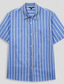 preiswerte Freizeithemden für Herren-Herren Hemd Blau Kurzarm Gestreift Vertikale Streifen Umlegekragen Outdoor Normal Taste Bekleidung Urlaub Täglich