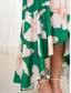 cheap Print Dresses-Women&#039;s Polyester Green Dress Floral Asymmetrical One Shoulder Maxi Dress Stylish Vacation Long Sleeve Summer