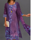 abordables Ensembles robes-Femme Robe Ensemble robe ceremonie Grande occasion Floral Imprimer robe longue Manches 3/4 Col Ras du Cou Soirée robe demoiselle d honneur Bleu Violet Vert Eté Standard